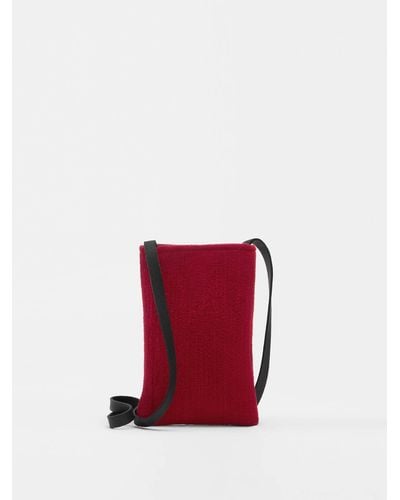 Eileen Fisher Waste No More Felted Phone Pouch - Red