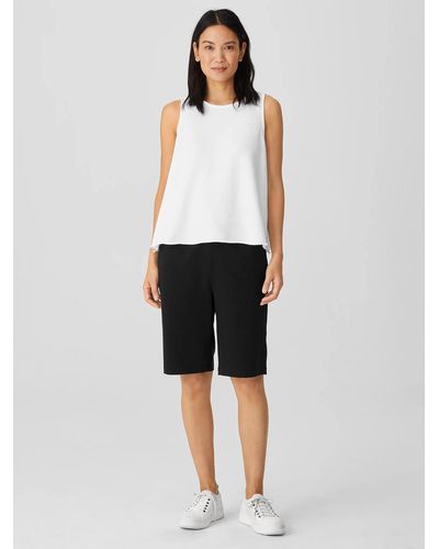 Eileen Fisher Pima Cotton Stretch Jersey Shorts - White