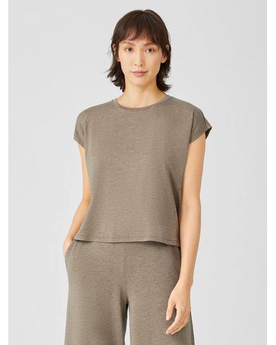 Eileen Fisher Fine Jersey Square Top - Gray
