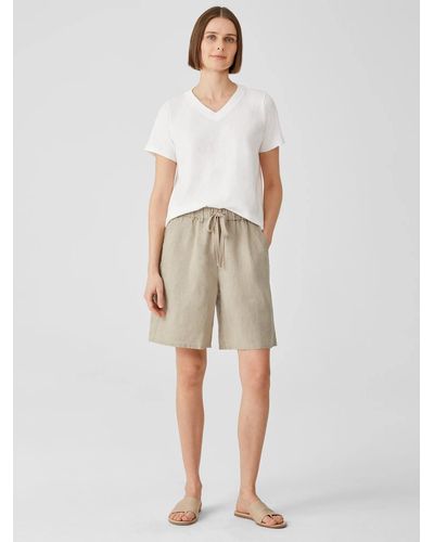 Eileen Fisher Organic Linen Shorts - Natural