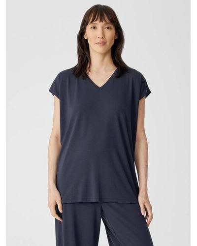 Eileen Fisher Fine Jersey Square Top - Blue