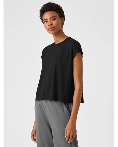 Eileen Fisher Fine Jersey Square Top - White