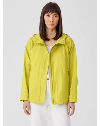 Eileen Fisher Light Cotton Nylon Hooded Jacket - Yellow