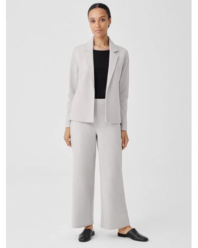 Eileen Fisher Boiled Wool Jersey Wide-leg Pant - White
