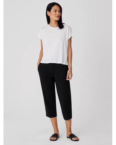 Eileen Fisher Cotton Ponte Tapered Pant - White