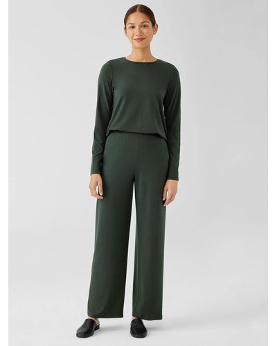 Eileen Fisher Stretch Jersey Knit Straight Pant - Green