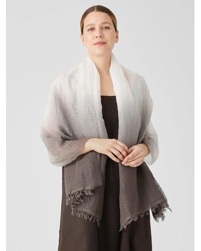 Eileen Fisher Organic Linen Cotton Ombré Scarf - Gray