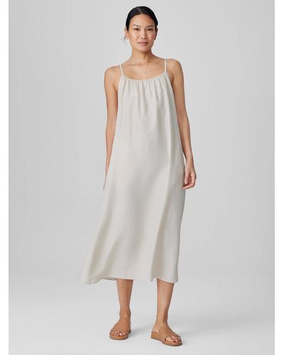 Eileen Fisher Washed Silk Cami Dress - White