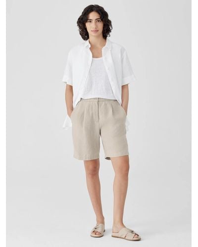 Eileen Fisher Organic Linen Shorts - Natural