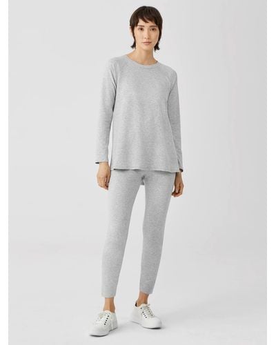 Eileen Fisher Cozy Brushed Terry Hug High-waisted Leggings - Gray