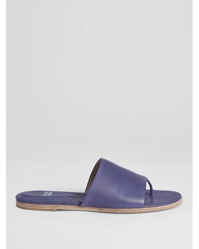 Eileen Fisher Edge Leather Slide Sandal - Blue