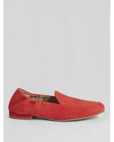 Eileen Fisher Sim Tumbled Nubuck Loafer - Red