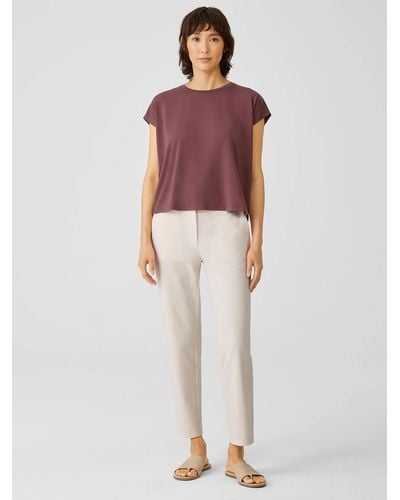 Eileen Fisher Cotton Blend Ponte High-waisted Slim Pant - Multicolor