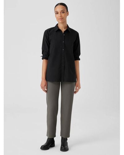 Eileen Fisher Washable Stretch Crepe Straight Pant - Black