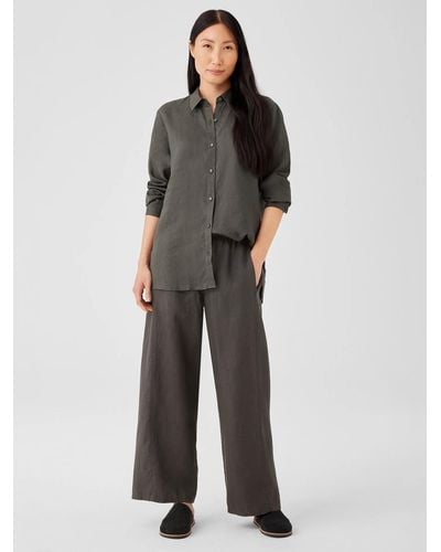 Eileen Fisher Organic Linen Wide Trouser Pant - Multicolor