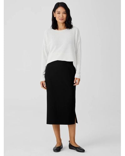 Eileen Fisher Washable Stretch Crepe Pencil Skirt - Black