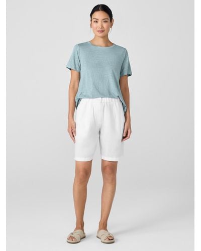 Eileen Fisher Organic Linen Shorts - White