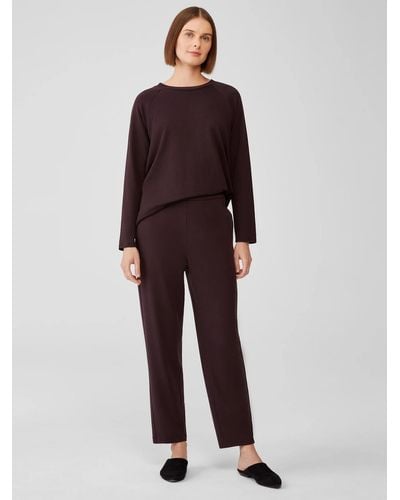 Eileen Fisher Cozy Brushed Terry Hug Slouchy Pant - Red