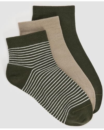 Eileen Fisher Cotton Ankle Sock 3-pack - Gray