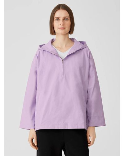 Eileen Fisher Light Cotton Nylon Popover Jacket - Purple