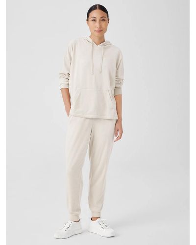 Eileen Fisher Cozy Velour Knit Jogger Pant - White
