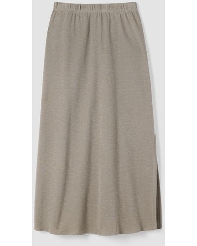 Eileen Fisher Organic Cotton Slubby Rib Knit A-line Skirt - Gray