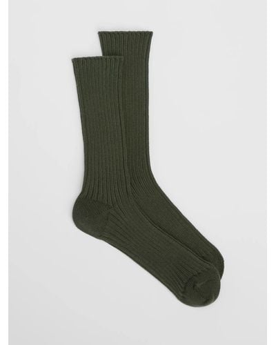 Eileen Fisher Cotton Ribbed Trouser Sock - Green