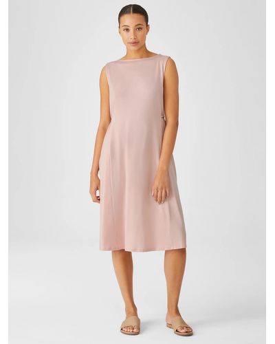 Eileen Fisher Fine Jersey Sleeveless Tie Dress - Pink