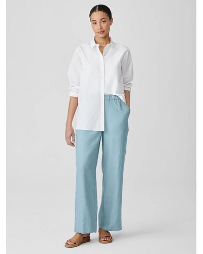 Eileen Fisher Organic Linen Wide-leg Pant - White