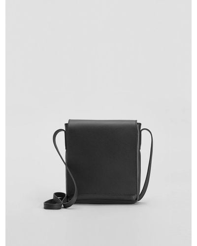 Eileen Fisher Italian Leather Square Crossbody Bag - Black