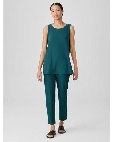Eileen Fisher Washable Stretch Crepe Pant - Green