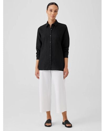 Eileen Fisher Washable Stretch Crepe Wide-leg Pant - Black
