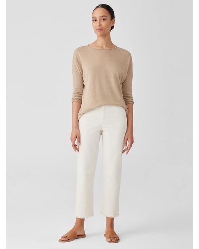Eileen Fisher Undyed Organic Cotton Denim Straight Jean - White