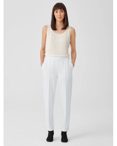 Eileen Fisher Washable Flex Ponte Pintuck Pant - White