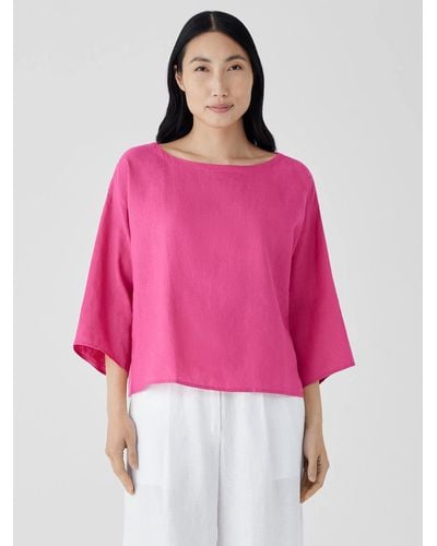 Eileen Fisher Organic Handkerchief Linen Box-top - Pink