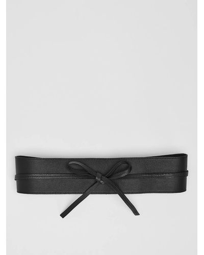 Eileen Fisher Buttery Leather Wrap Belt - Black