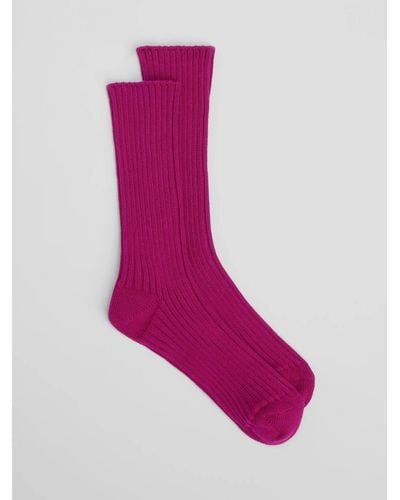 Eileen Fisher Cotton Ribbed Trouser Sock - Pink