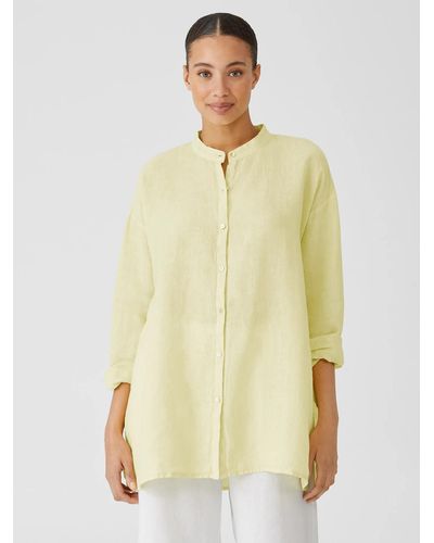 Eileen Fisher Garment-dyed Organic Handkerchief Linen Shirt - Multicolor