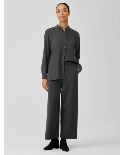 Eileen Fisher Washable Flex Ponte Wide-leg Pant - Gray