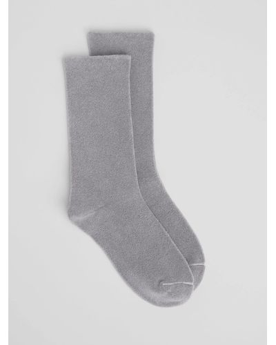 Eileen Fisher Loopy Terry Cotton Crew Sock - Gray