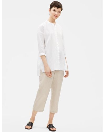 Eileen Fisher Organic Handkerchief Linen Boxy Shirt - White