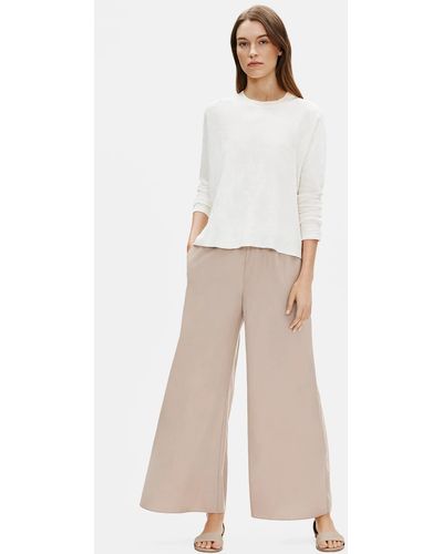 Eileen Fisher Sandwashed Wide-leg Pant - White
