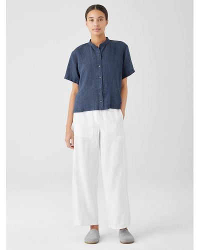 Eileen Fisher Organic Linen Wide Trouser Pant - White