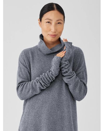 Eileen Fisher Cotton And Recycled Cashmere Glovelettes - Gray