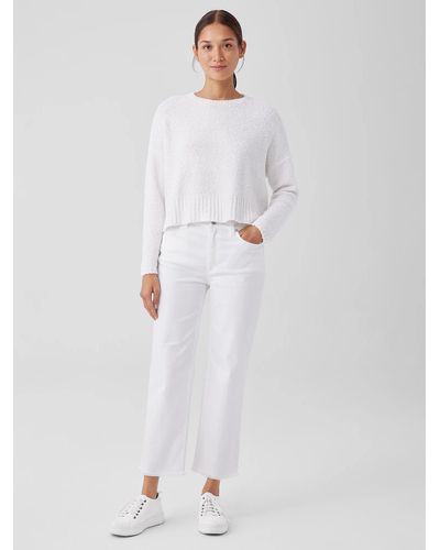 Eileen Fisher Organic Cotton Denim Straight Jean - White