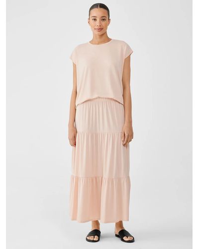 Eileen Fisher Fine Jersey Tiered Skirt - Multicolor