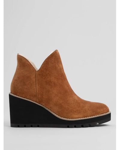 Brown Wedge boots for Women | Lyst