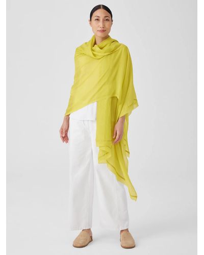 Eileen Fisher Washed Silk Parachute Scarf - Yellow