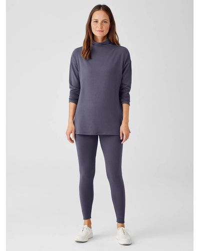 Eileen Fisher Cozy Brushed Terry Hug High-waisted Leggings - Blue