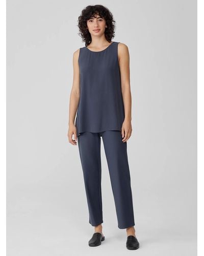 Eileen Fisher Washable Stretch Crepe Straight Pant - Blue